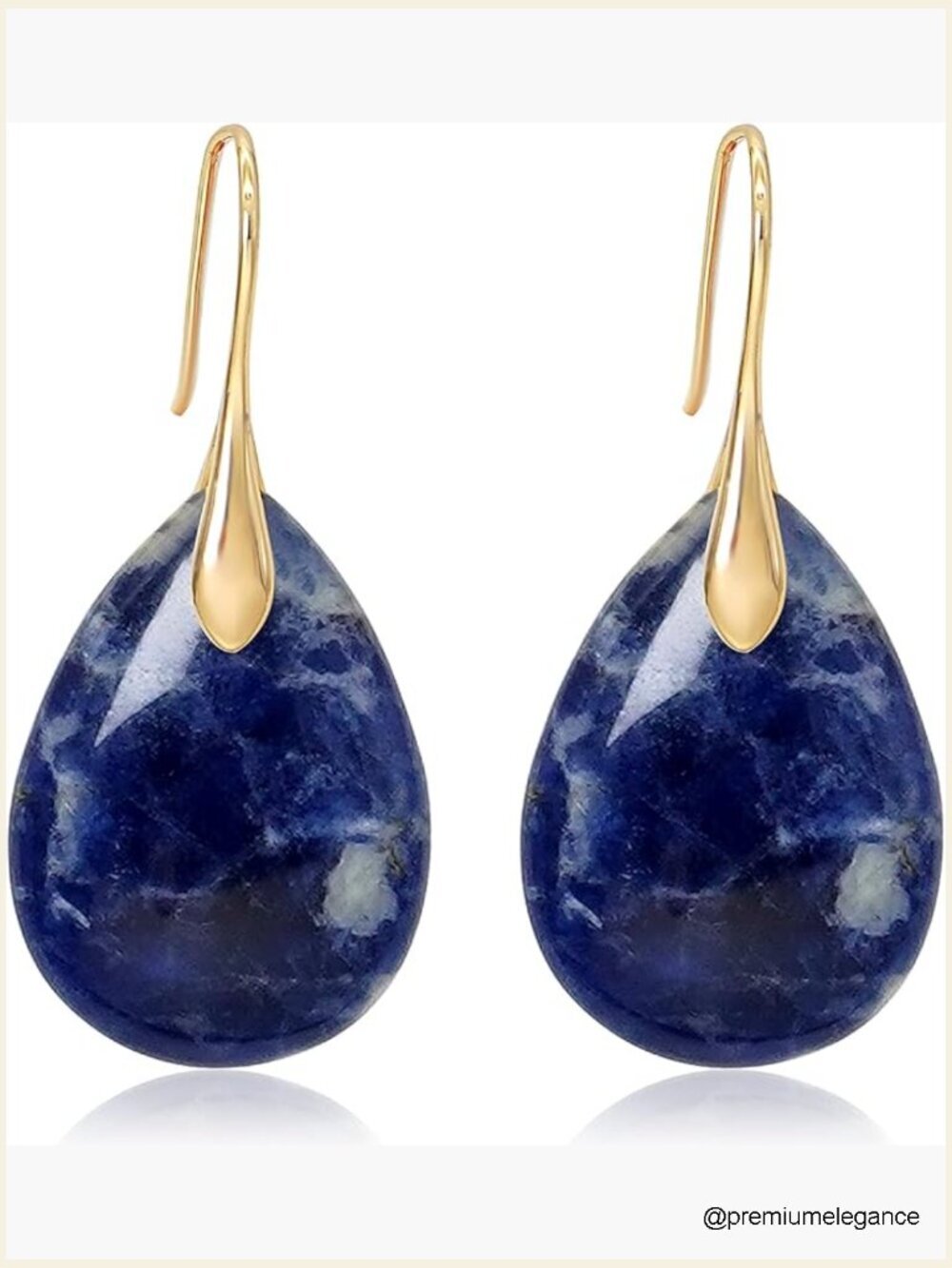 Natural Stone Drop Dangle Earrings Boho Gemstone Fishhoop Statement
